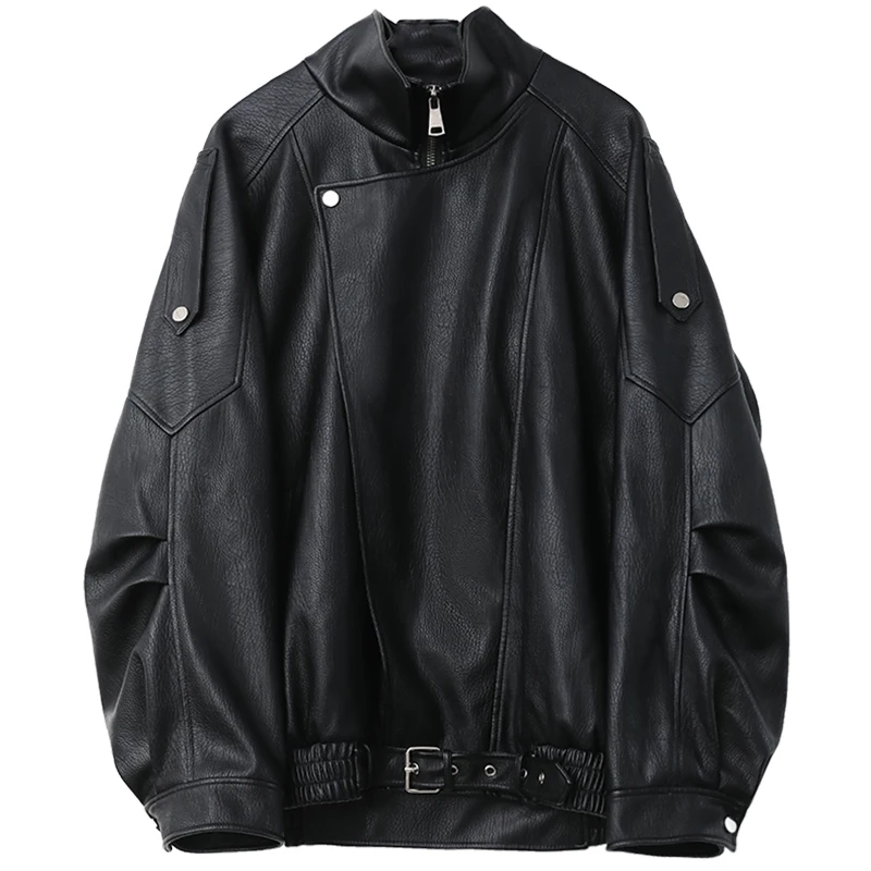 Жаңа, ауыр жұмыс істелген, ескірген стильдегі, еркін киілетін жағасы бар, біртұтас таза етіктен жасалған мотоциклшілерге арналған және күзгі маусымға арналған әйелдерге арналған жағалық