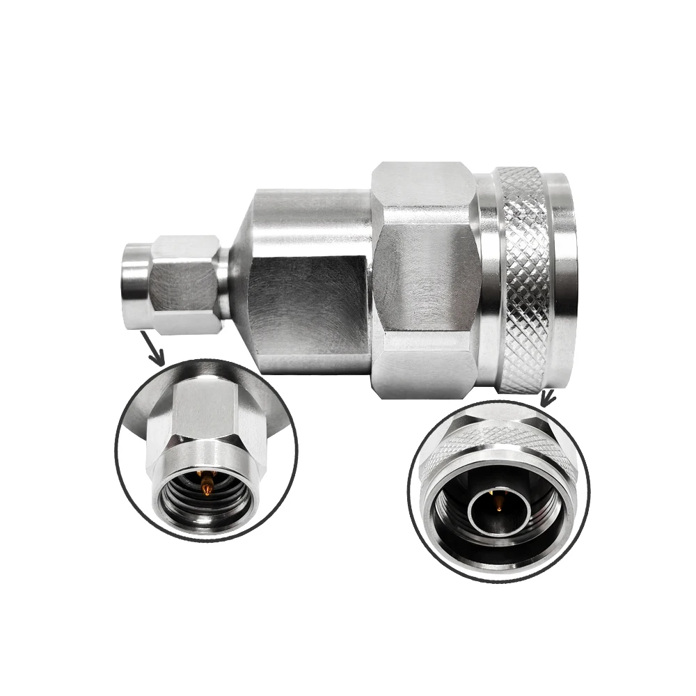 N Male Electrical Plug to 3.5mm Male Coax ConnectorsRF Stainless Steel Coaxial Cable Adapter High Frequency Millimeter Adapter