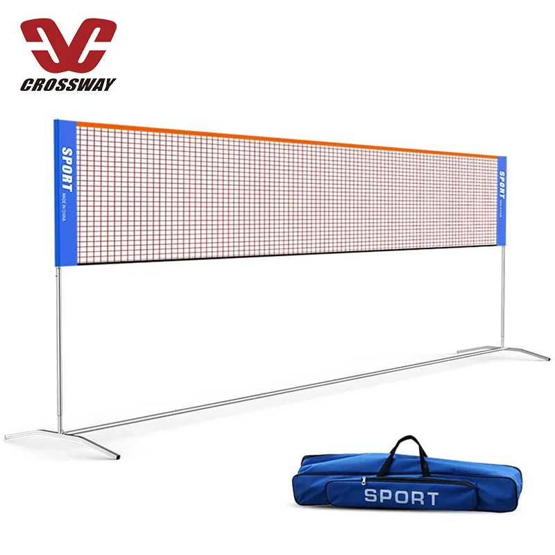6.1M Badminton Tennis Net Stand Frame Net Rack Adjustable Portable Easy Carry 