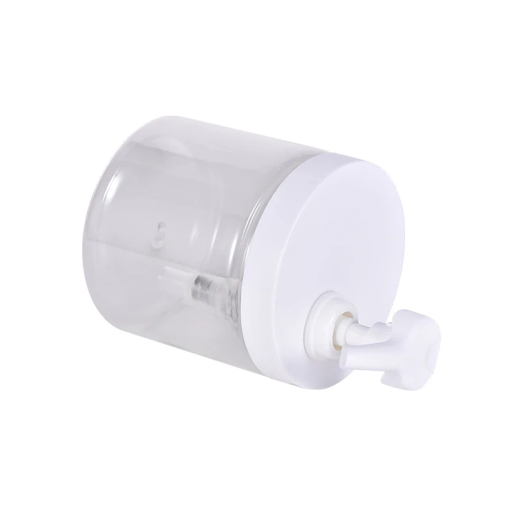 Large 500ml Flat Shoulder Plastic Clear Shampoo Bottle with Pump Body Wash Lotion Skin Care Packaging
