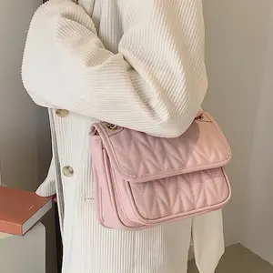 Minissimi Ready to Ship Pu Fashion Sholdar Baig Solid Winter High Quality Sling Bag Women's Shoulder Bags