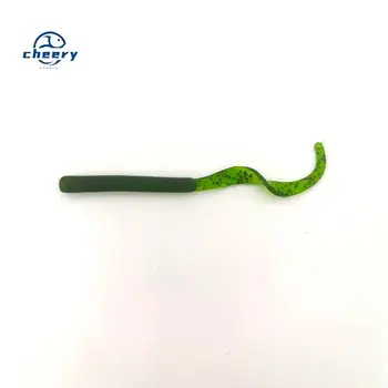 CHEERY Threaded Coiled-Tail Lure 88mm/2.64g Single-Tail Worm Bait Snapper Mandarin Black Carp Bass Fishing Gear – Soft Lure – view 2