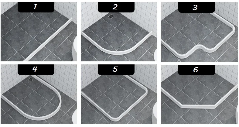 Collapsible Rubber Seal Strip Toilet Bathroom Water Self-adhesive 3cm ...