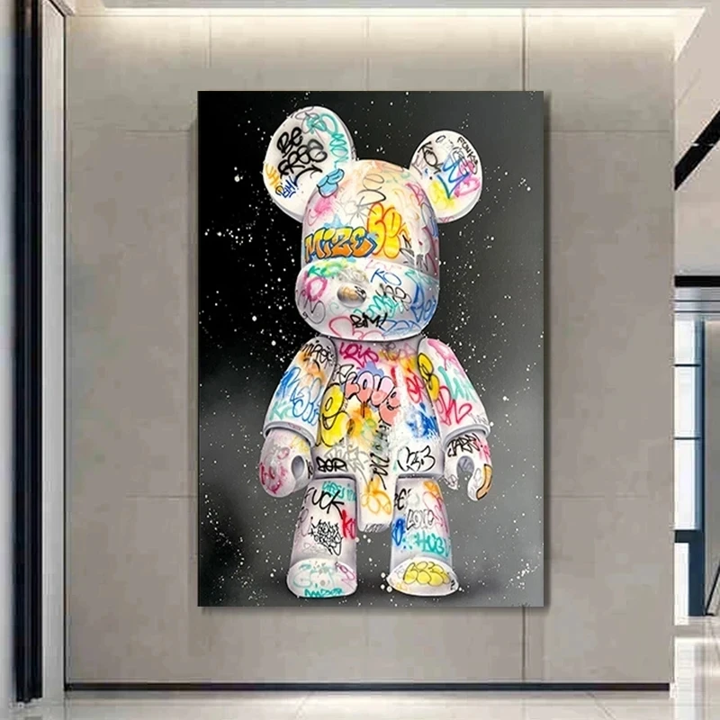 Bearbrick Fashion Street Bear Wall Art Picture Posters Canvas