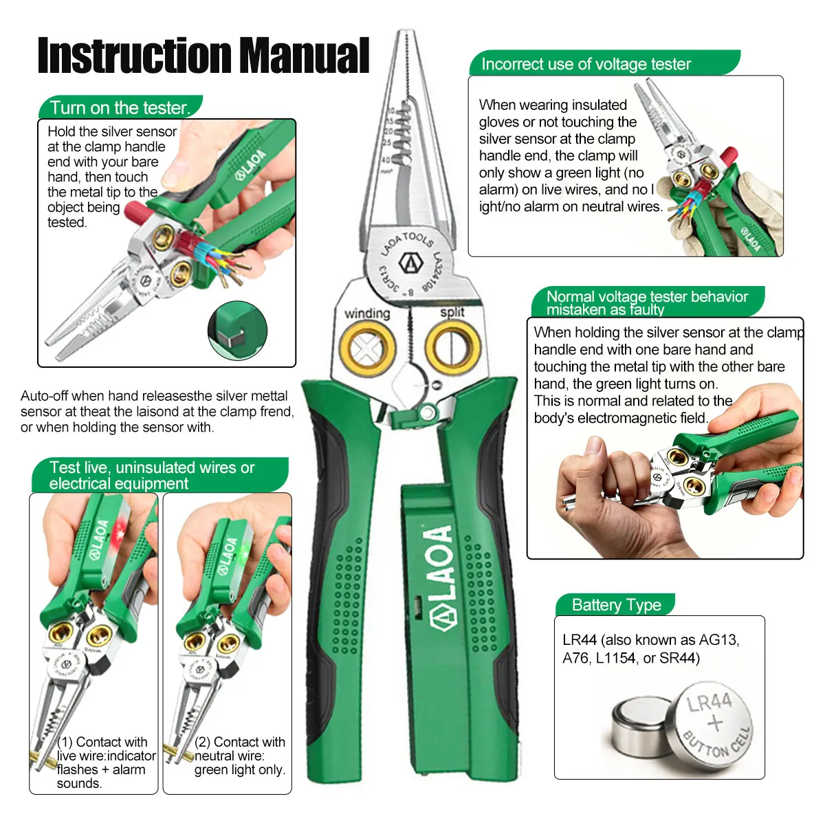 Multifunction Wire Stripper & Crimping Tool – 8.5-Inch, PVC Handle, Cuts, Strips, Crimps, Twists & Splits Wires (0.8-2.6mm)