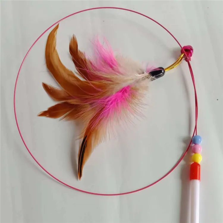 Игрушка для котят кошек Проволочная палочка перо