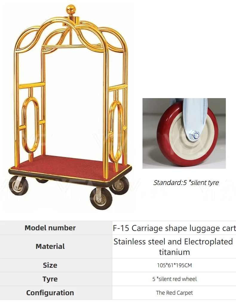 Luxury Lobby Luggage Trolley Titanium Globe Multifunction Luggage Transport Bellman Cart Buy