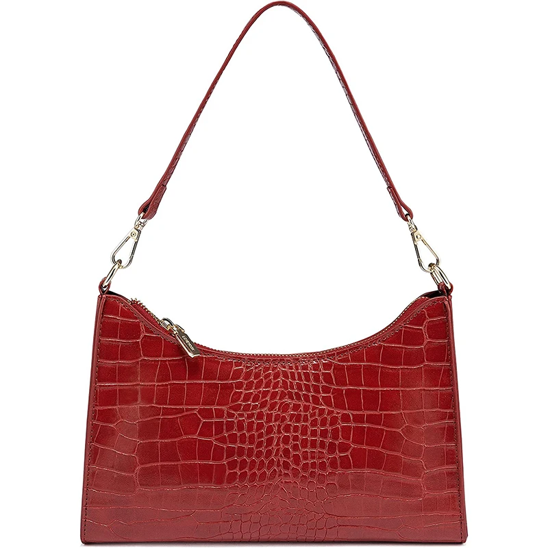 Sac Bandoulière LOVEVOOK En Cuir Croco - Petit Sac Femme Élégant Pour Soirée, Voyage Ou Shopping - 27x17,5x6,5 Cm