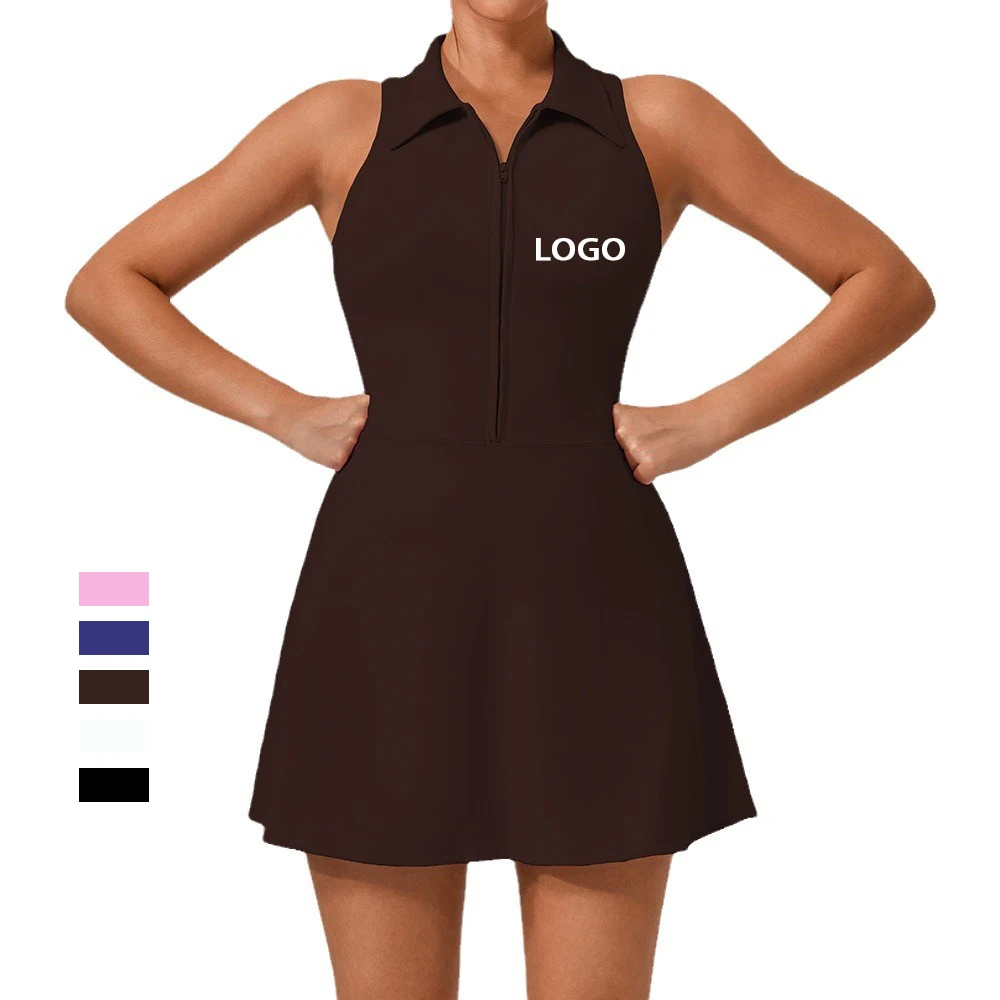 Custom Logo Lightweight Women's Tennis Dress With Pockets & Oem Custom Logo Lightweight Women's Tennis Dress With Pockets & Oem
