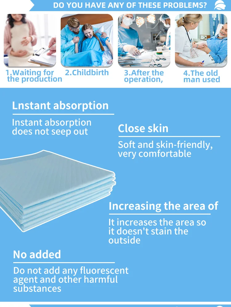 High Quality Nonwoven Disposable Incontinence Bed Pad Breathable