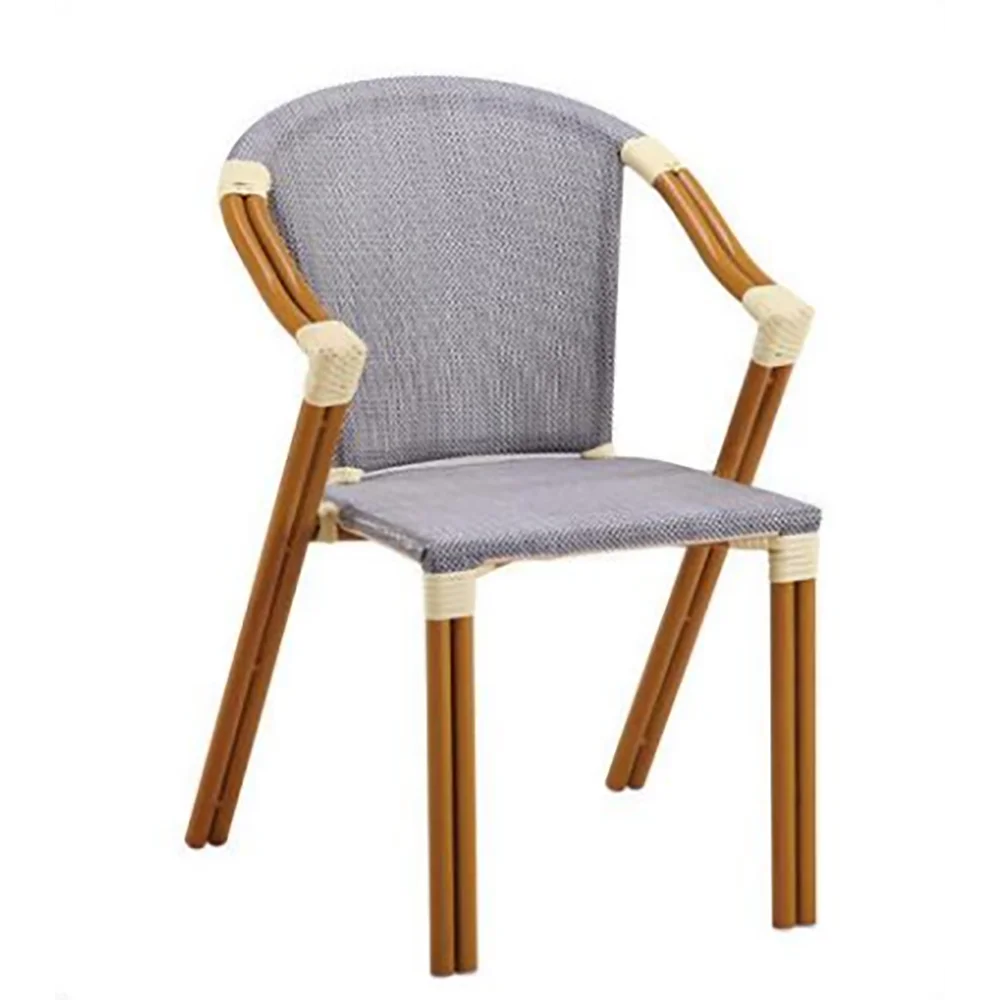 Modern Design Luxury Stackable Metal PE Rattan Waterproof Outdoor Garden Dining Chair