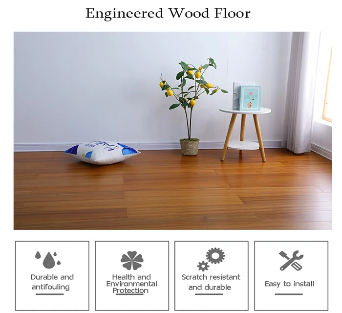 Veneer Engineered Wood Flooring Black Walnut Surface With Dark Walnut