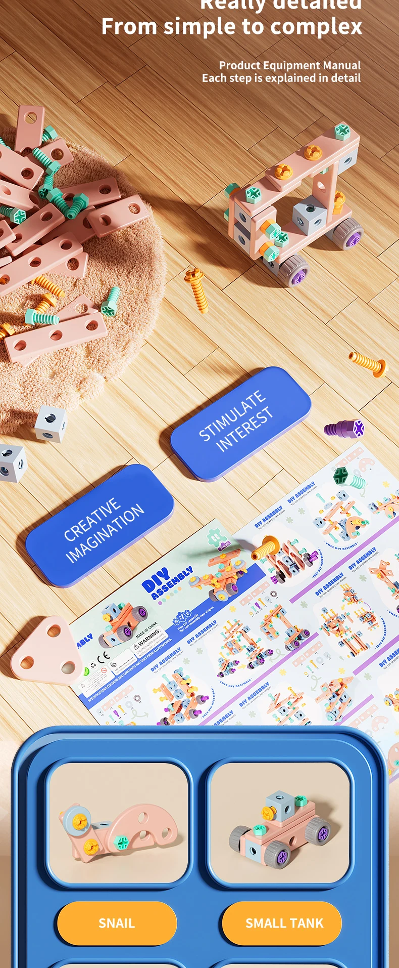 Educational Pretend Play Tool Table - Assembly Toys for Kids