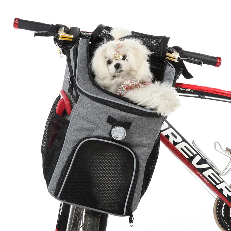 Foldable Dog Travel Backpack Reflective Dog Bike Basket Multi-function Pet Carrier Bag manufacture