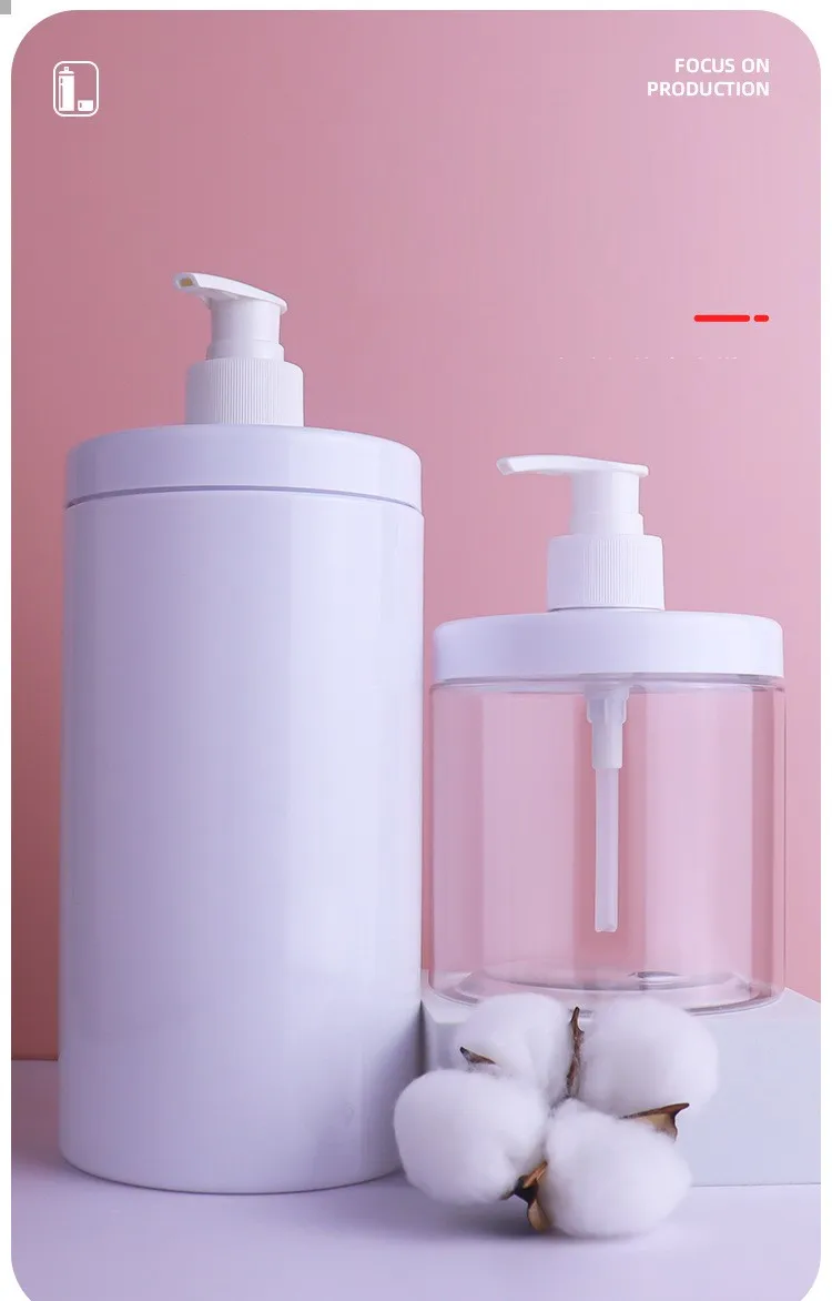 300ml 600ml 1000ml Empty Custom Plastic White Squeeze Pump Shampoo