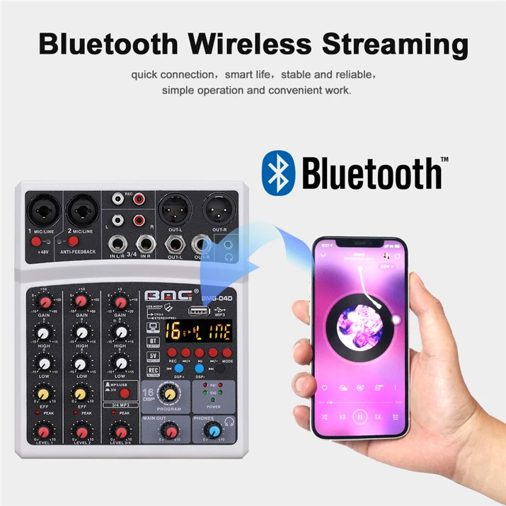 BMG DSP DJ Sound Systems with Mixer Video Audio Interface Board Professional