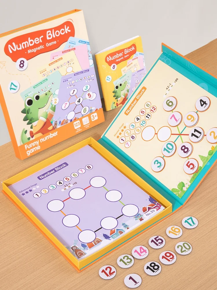高品質な数字の算数おもちゃ 数学パズルブック 大人気 子供向け教育用知育玩具 幼児向けアクティビティ 再利用可能なステッカー付き絵本