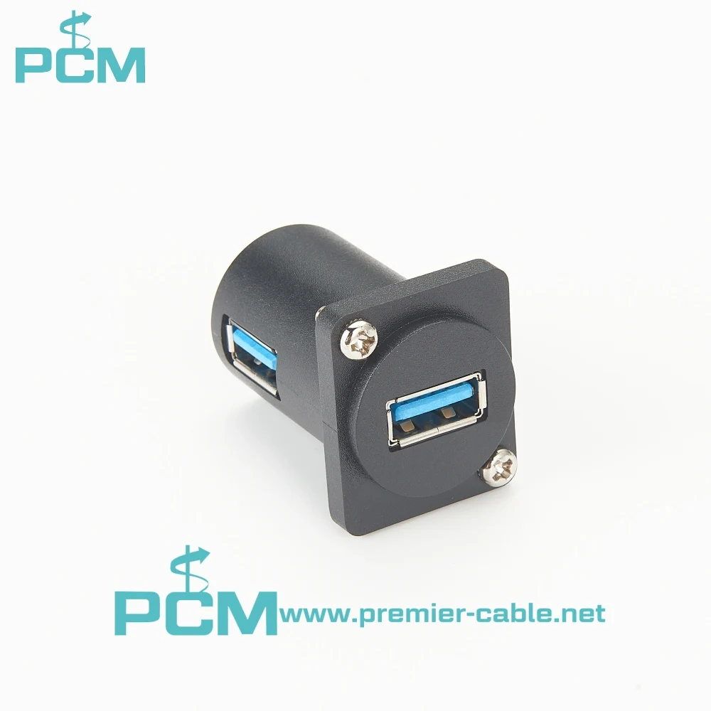 USB 3.0 Panel-Mount Connector D-Type Right Angle Coupler details