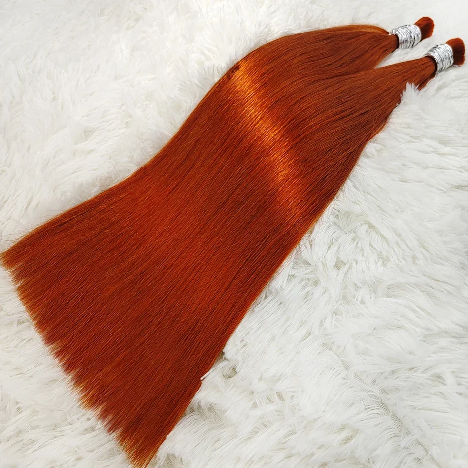 Rotbraune Body Wave Echthaar Bulk Extensions Für Zöpfe_voghion.com