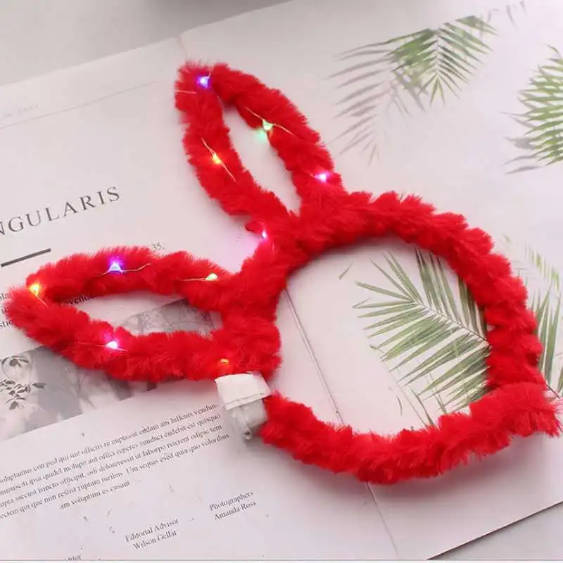 AYBUY Bandeau LED Oreilles de Chat, 14 pièces Serre-Tête Lumineux LED, Serre -tête Lumineux à LED pour Enfant, Noël Bandeau Lumineux Oreille de Chat