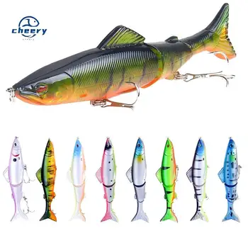 CHEERY Hard ABS Bass & Trout Fishing Lure 3-Jointed Minnow Bait 13cm/18g Topwater for River & Lake Float Fishing – Minnow – view 2