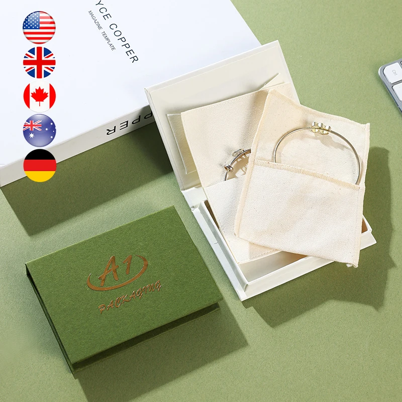 A1 ECO Recyclable Luxury Embossed Modern Rectangle Jewelry Gift Boxes Pendant Box Paper Jewelry Ring Necklace Magnetic