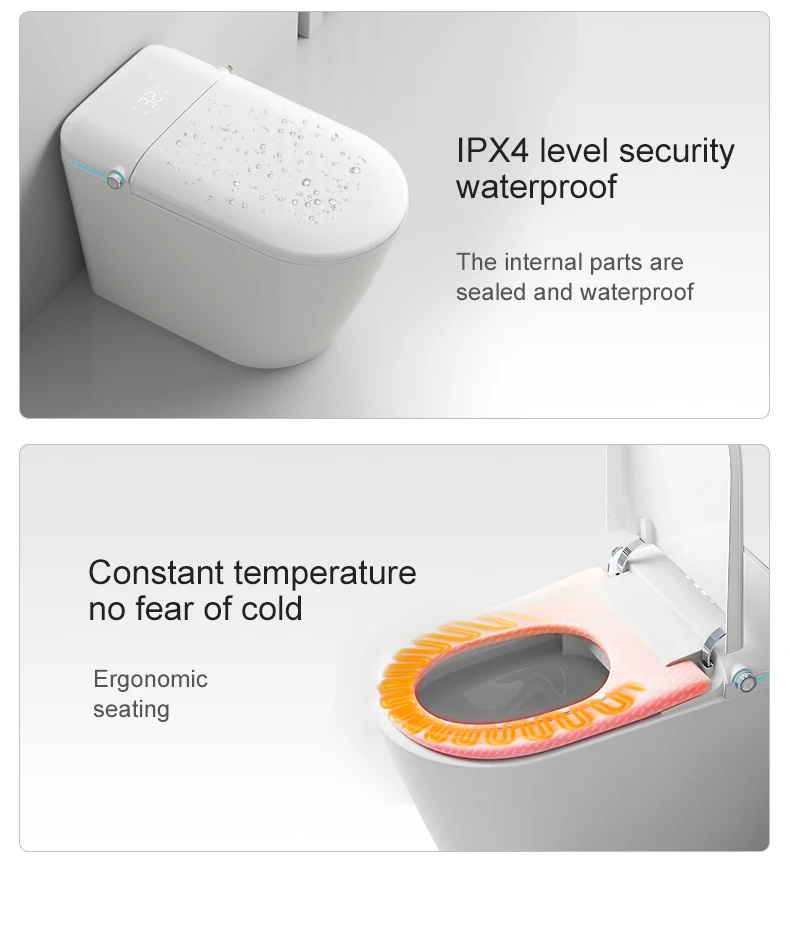 Multi-functional intelligent toilet No water pressure limit automatic sterilization CUPC certified smart one-piece toilet manufacture