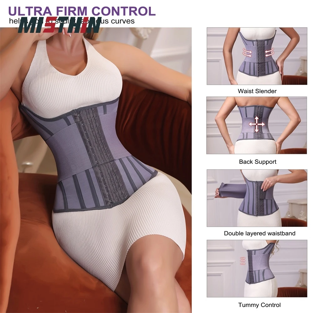 Custom LOGO Purple Full Body Belly Shaping Cincher Corset Wrap Belt Tummy Control Shapewear Waist Trainer Shaper Wear supplier