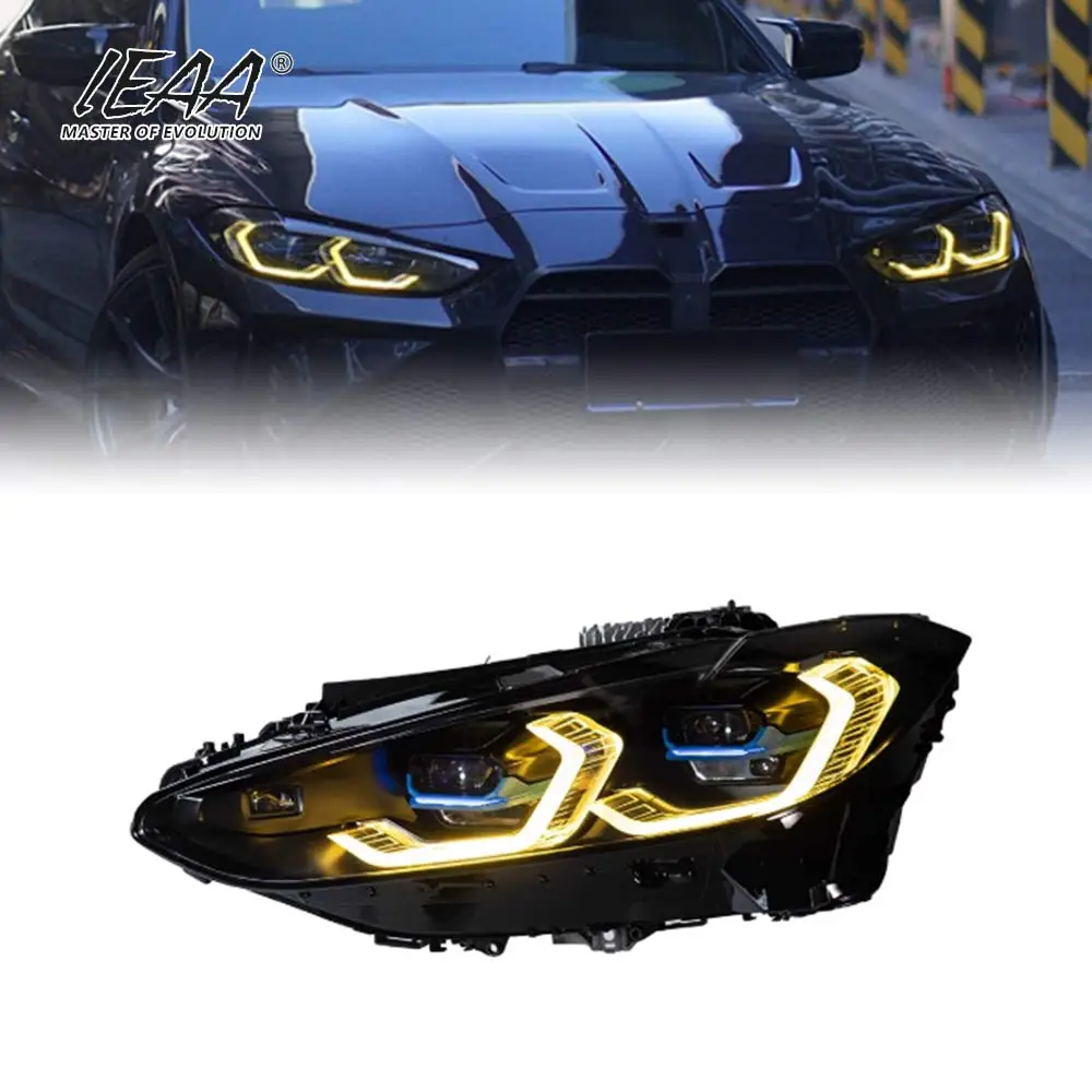 Modified Head Light LED Double Color Yellow DRL Front Lights for bmw 4 Series G22 G82 G26 M4 425i 430i 435i Headlight 2020-2024