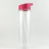 Transparent with rose-red lid