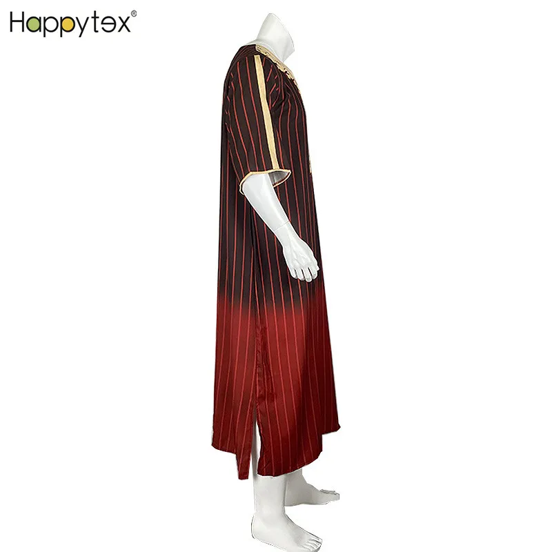 High Quality Printing V Neck Islamic Ethnic Clothes Saudi Arabia Traditional Muslim Dress Men With Printing for Summer Outdoor