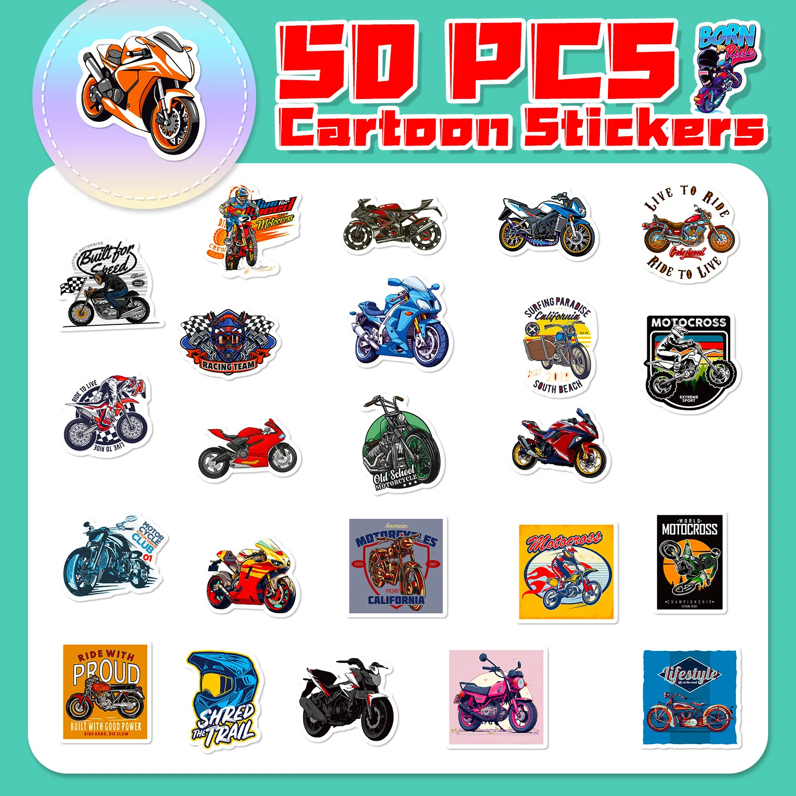 Lot 50 Autocollants Lune Crescent City – Stickers Mignons Résistants Eau & Soleil, Pour Voiture, Ordinateur, Skate, Vélo, Enfants & Adultes
