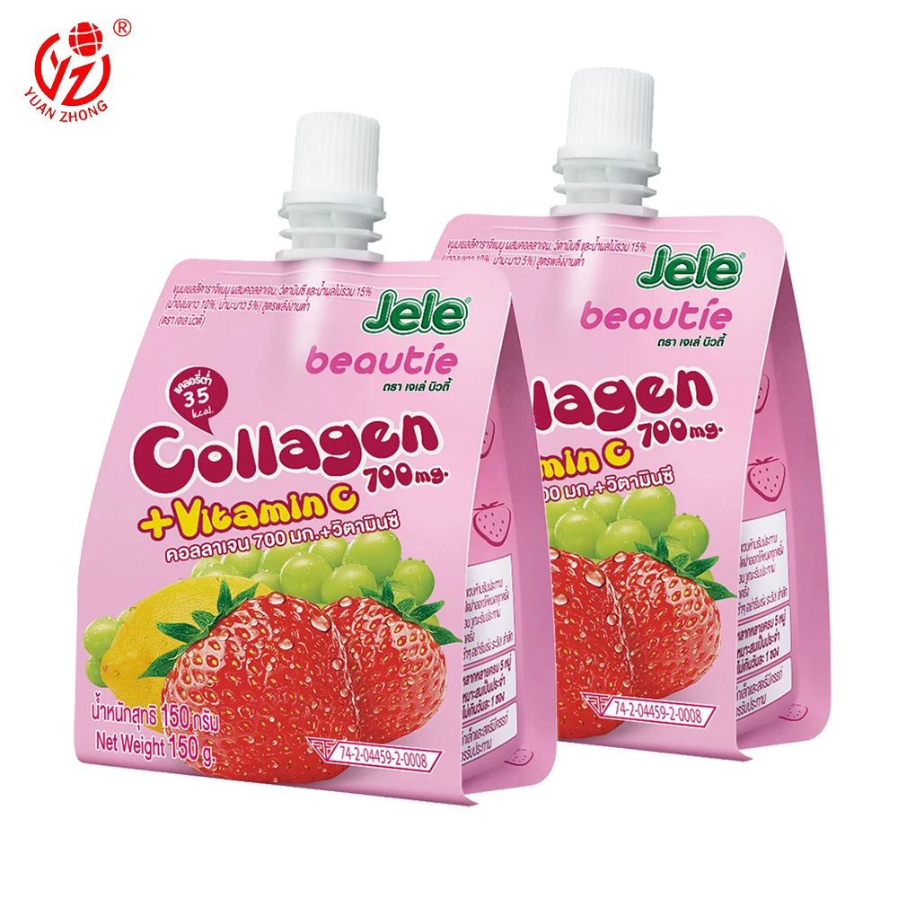 Custom Printed Liquid Packaging Stand-Up Drink Pouch Children's Food Jelly Juice Spout Bag Durable Plastic Spout Bag Squeeze