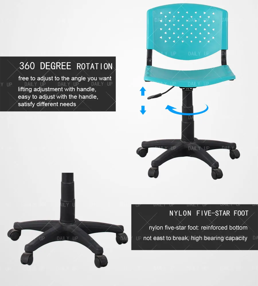 Discount Office Chairs Corrosion Resistance Recyclable Plastic Computer Chair Value Company Staff Revolving Chair