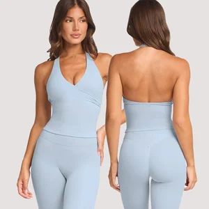 2026 New Green Red Custom Gym Workout Fitness Apparel Sleeveless Active Wear Gym Top for Woman