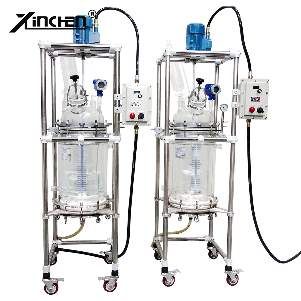 Continuous Stirred Tank Vessel 30l Type Chemical Jacketed Glass Reactor