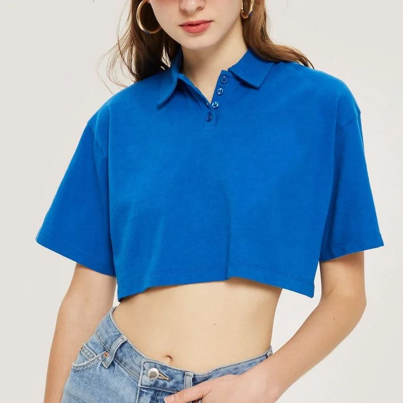 crop polo t shirt