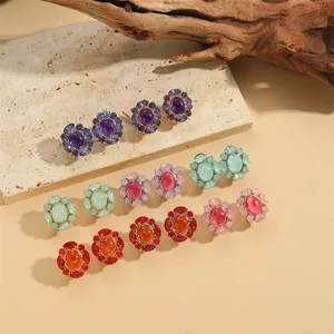 Europe United States New Acrylic Flower Texture Earrings Fashion Drop Earrings with Joker Personality Trend Wholesale Jewelry