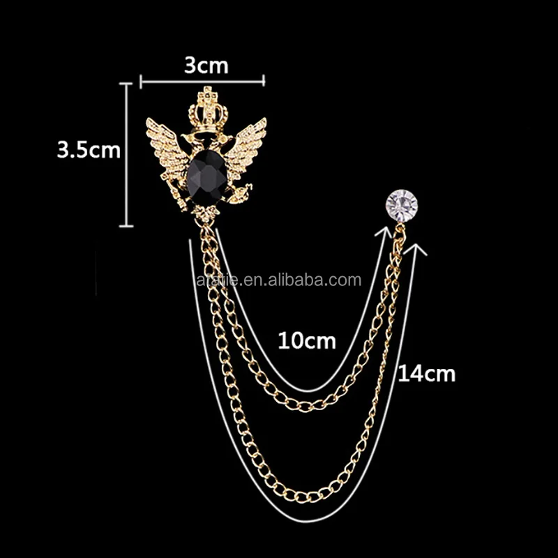 Pins, Brooches Bridegroom Rhinestone Chain Lapel Pin Badge Crystal