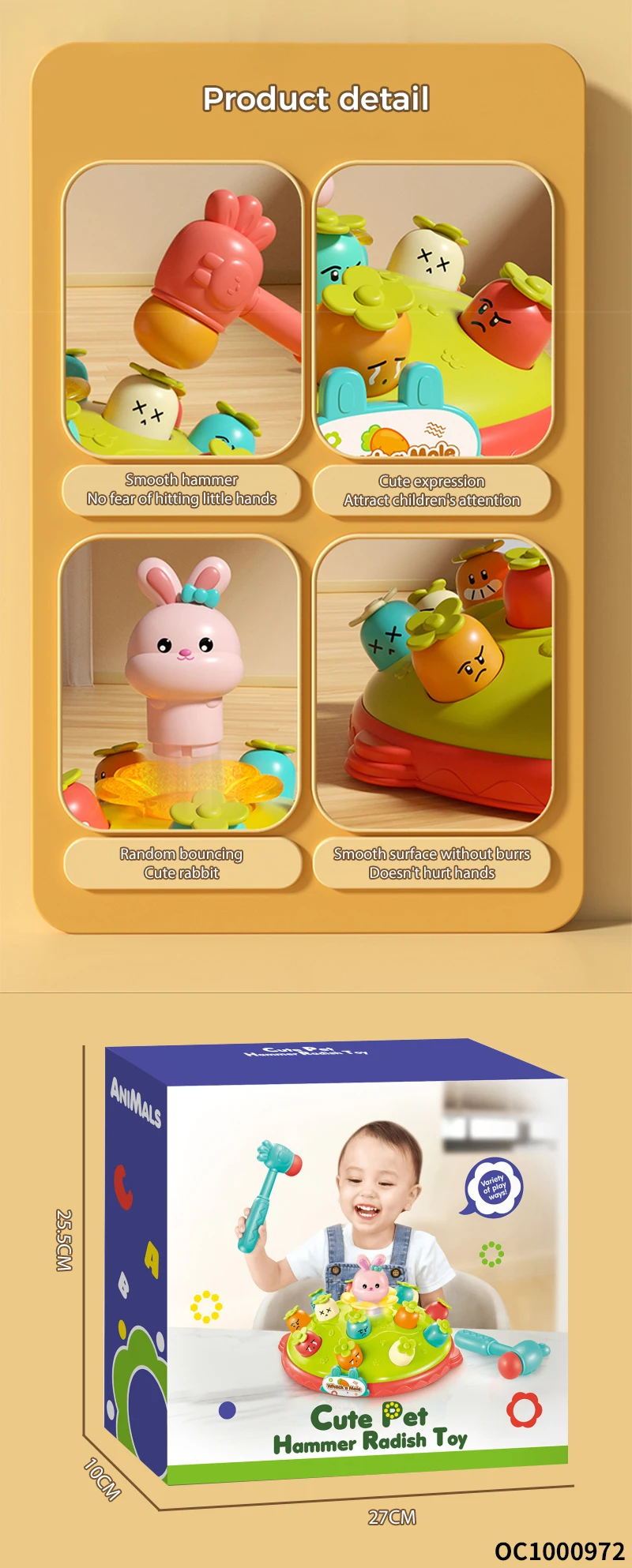 Juego De Martillo Whack-A-Duck – Juguete Interactivo De Pato Para Niños, Golpea Al Topo Con Diseño De Animalitos, Mejora La Coordinación Y Motricidad