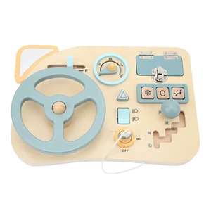 Montessori Steering Wheel Toy Logical Thinking Color Game Arouse Interest Simulation Wooden Household Steering Wheel Toy