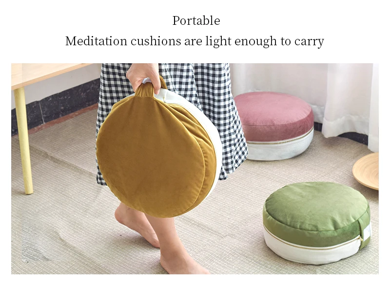 Customized Round Zafu Meditation Seat Cushion Dropshipping Wholesale Yoga Bolster Buckwheat