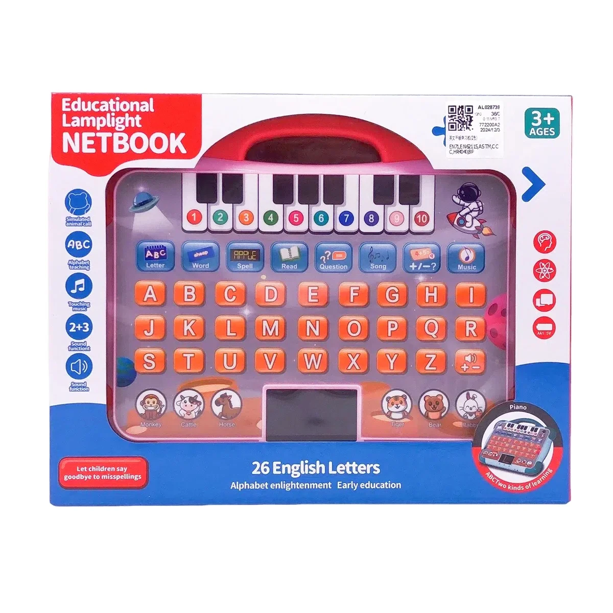 Jinming Educational Smart Lamplight Netbook Electronic Teaching Toy Kids Intelligent English Tablet Learning Machine