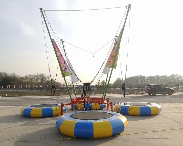 Outdoor indoor commercial amusement children's trampoline park playground jumping bungee inflatable trampoline for kid