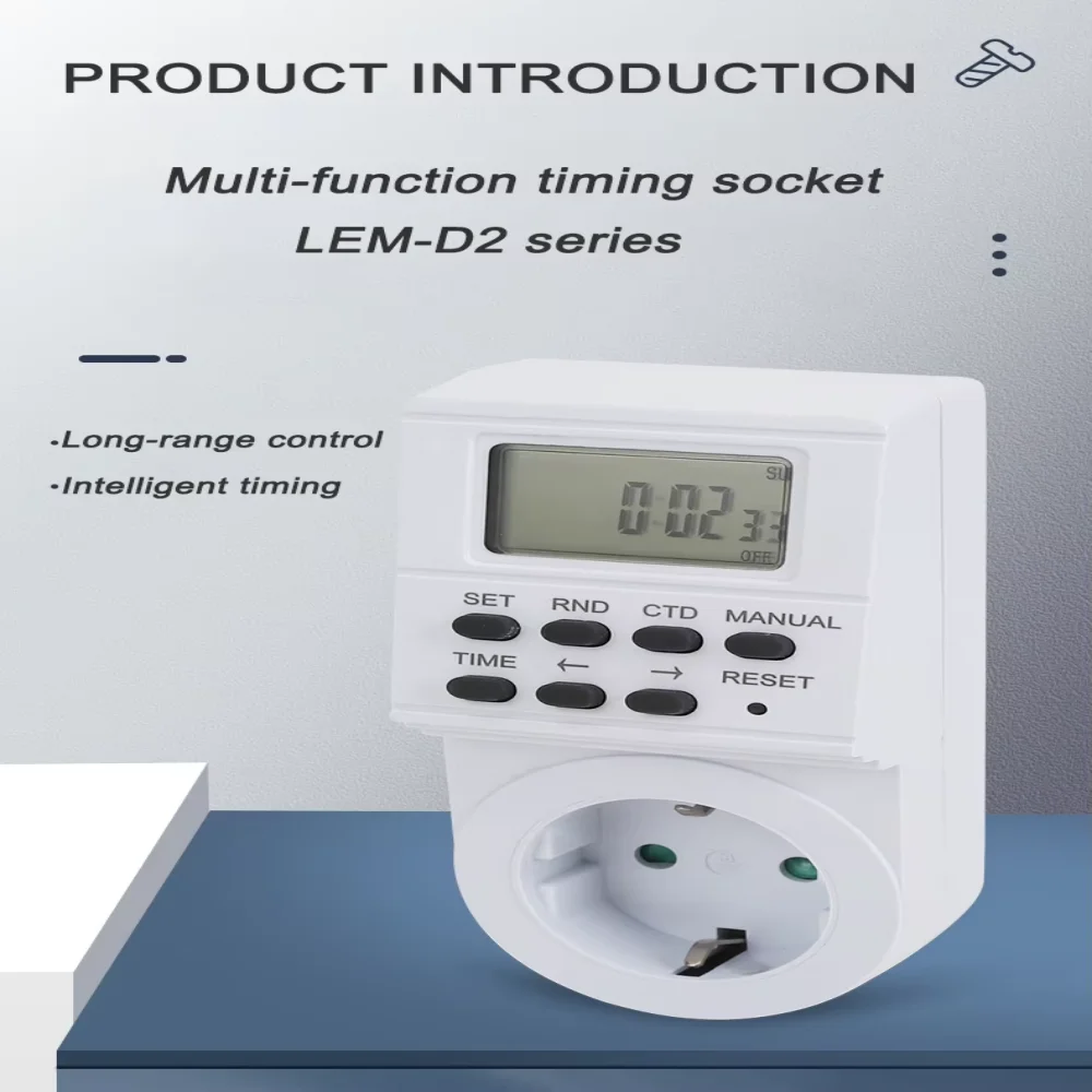 12/24-Hour Programmable Socket Timer Switch with RESET Function