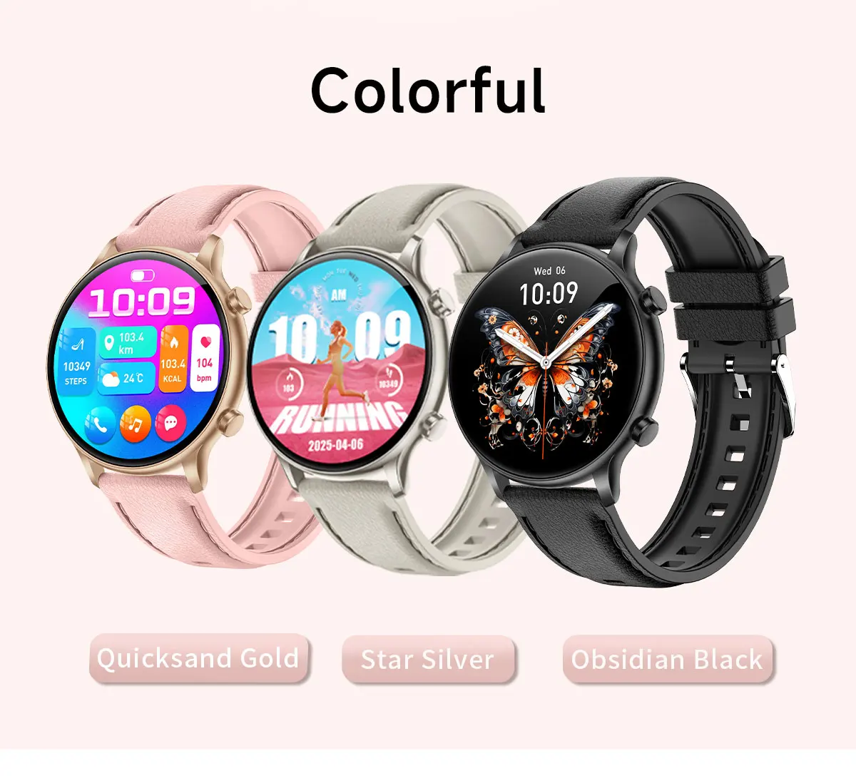 product womens waterproof fitness tracker smart watches for bt call answering pedometer heart rate monitor for android iphone-6