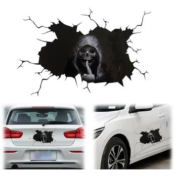 Halloween Waterproof Car Decals Sticker Design Scary Skull Bone Car Window Bumper Home Wall Sticker