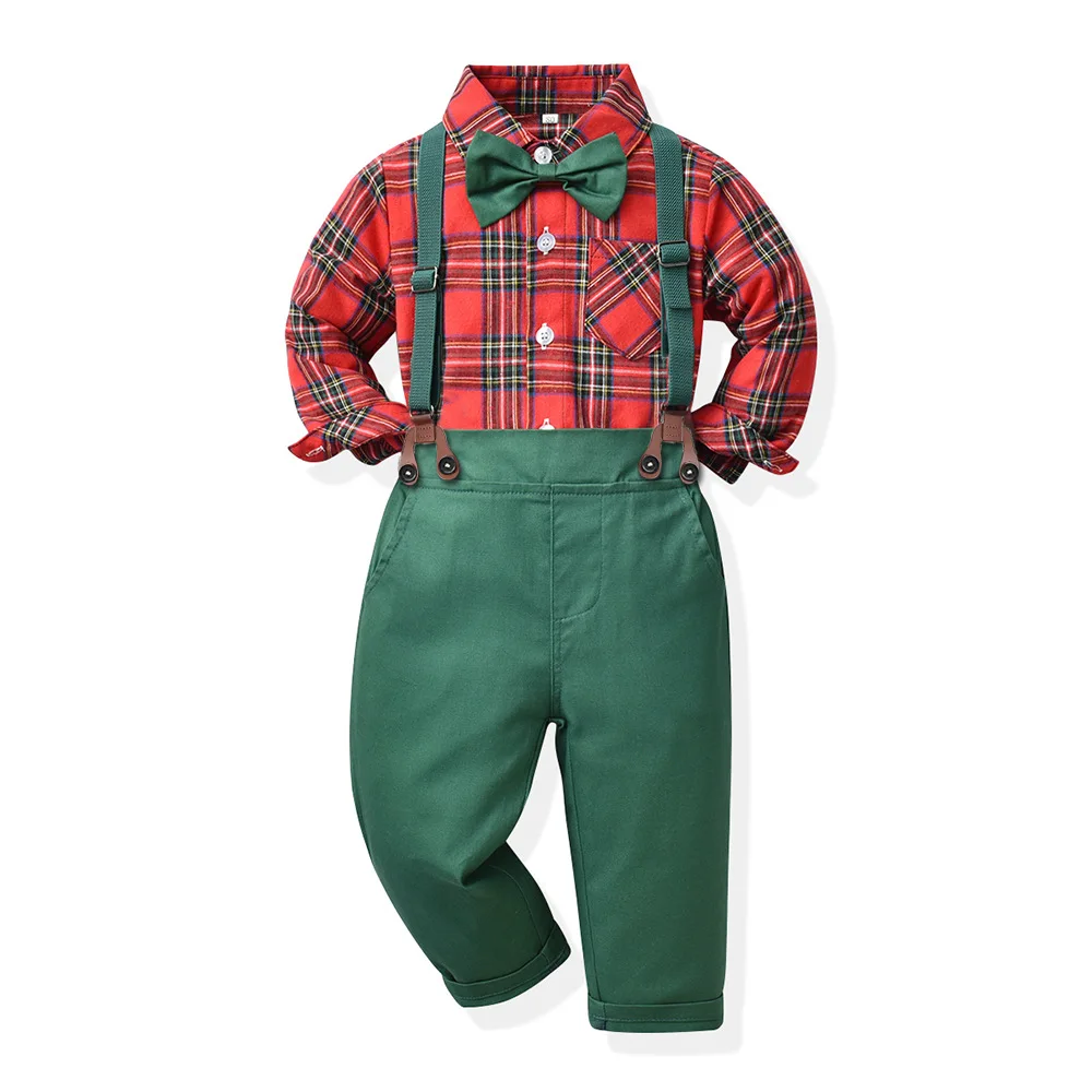 Children Long Sleeve Formal Christmas Clothing Two Piece