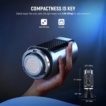 NEEWER MS150C RGBWW LED Video Light with 2.4G/APP Control 150W Metal Mini RGB COB Continuous Output Lighting Bowens Mount detail image
