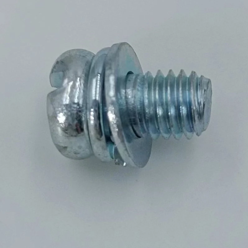 Wholesale Steel round Head Three Combination Screws Cross-Shaped Pan Head with Flat Spring Washer Metric ISO Standard